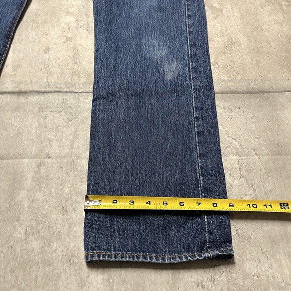 Levis 501 Jeans Mens 36x32 Straight Dark Wash Blue Button Fly Denim - Picture 3 of 10